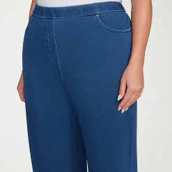 Alfred Dunner Inidigo Girls Womens Mid Rise Straight Leg Jean