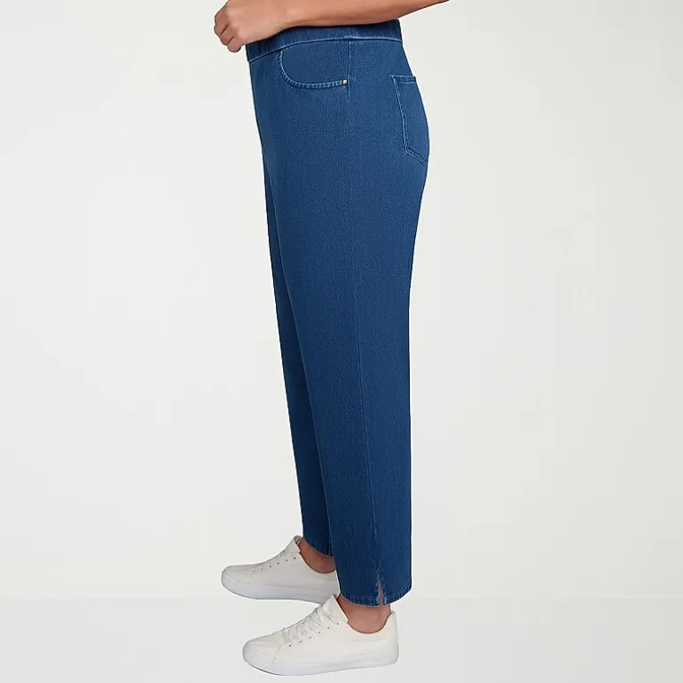 Alfred Dunner Inidigo Girls Womens Mid Rise Straight Leg Jean