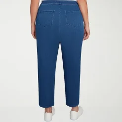 Alfred Dunner Inidigo Girls Womens Mid Rise Straight Leg Jean