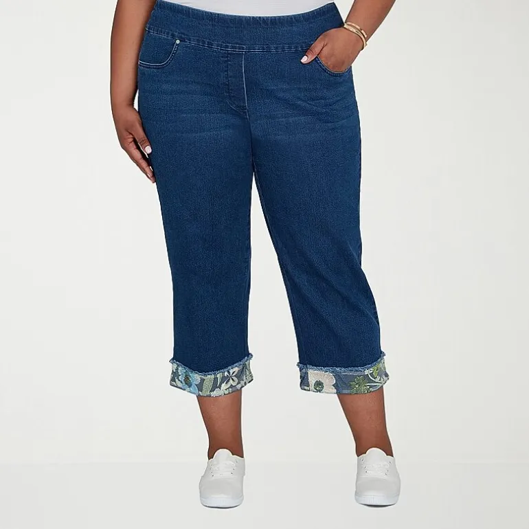 Alfred Dunner Inidigo Girls Womens Mid Rise Straight Leg Jean