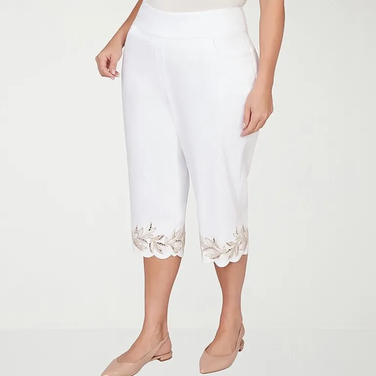 Alfred Dunner Natural Wonder Womens Plus Straight Mid Rise Capri Pant