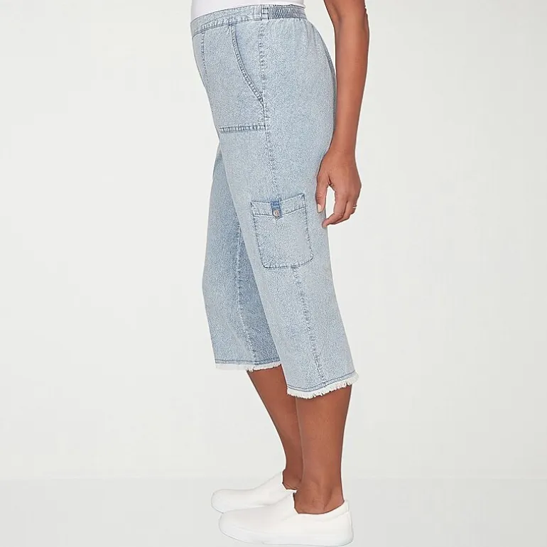 Alfred Dunner Out Of The Blue Womens Straight Capri Pant