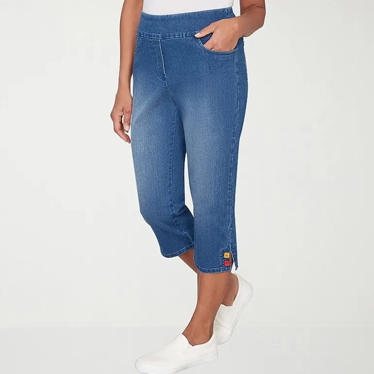Alfred Dunner Port Side Womens Straight Capri Pant