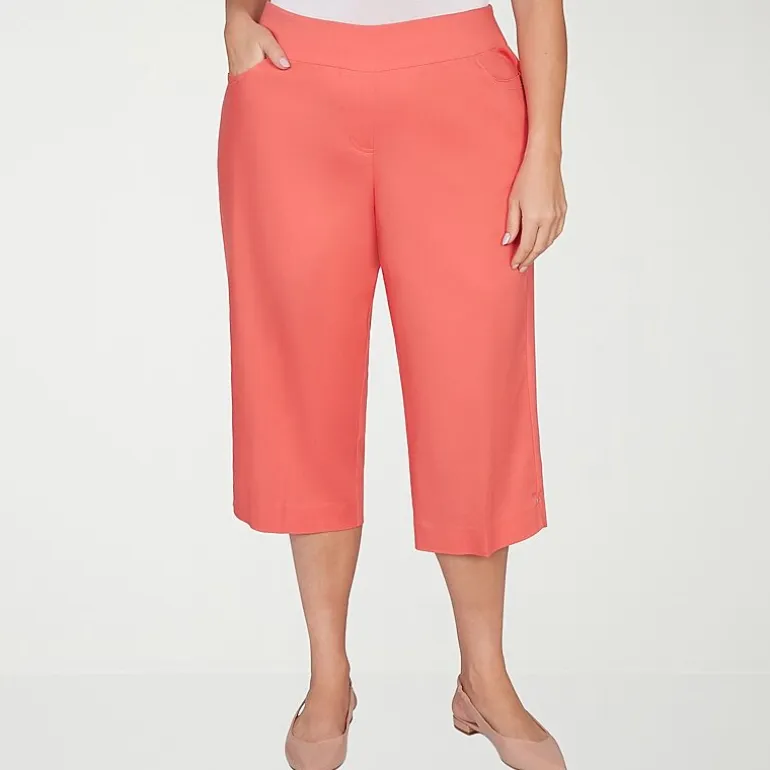 Alfred Dunner Resort Living Womens Wide Leg Capri Pant