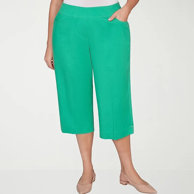 Alfred Dunner Resort Living Womens Wide Leg Capri Pant