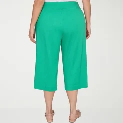 Alfred Dunner Resort Living Womens Wide Leg Capri Pant
