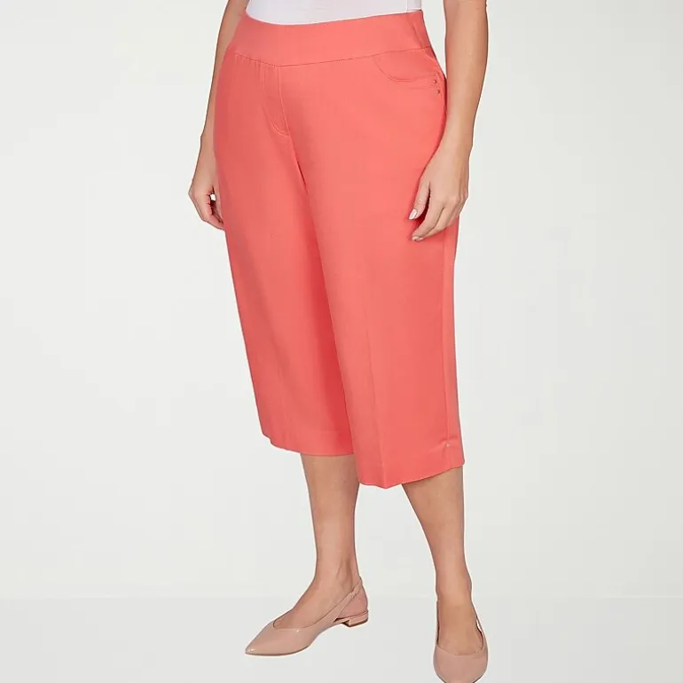 Alfred Dunner Resort Living Womens Wide Leg Capri Pant