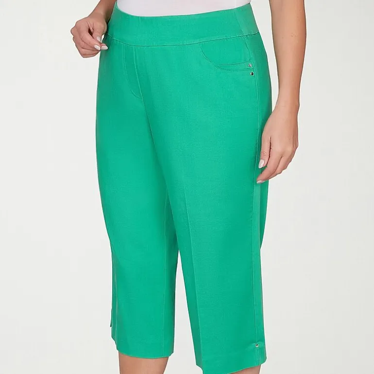 Alfred Dunner Resort Living Womens Wide Leg Capri Pant