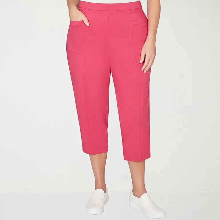 Alfred Dunner Womens Plus Straight Capri Pant