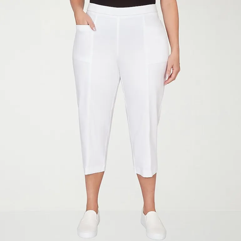 Alfred Dunner Womens Plus Straight Capri Pant