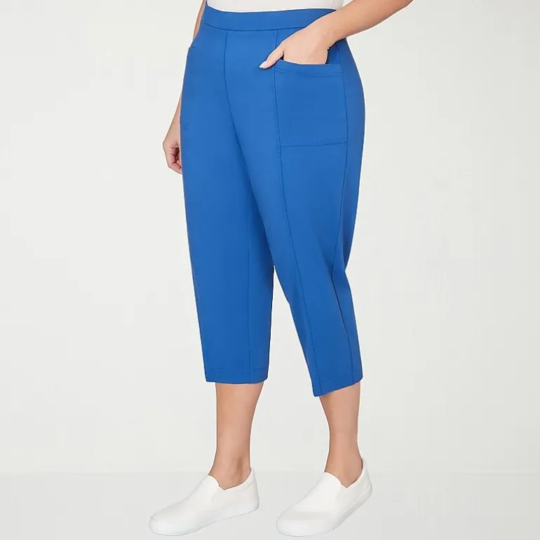 Alfred Dunner Womens Plus Straight Capri Pant