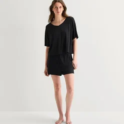 Ambrielle Dream Cool Womens V Neck Short Sleeve Pajama Top