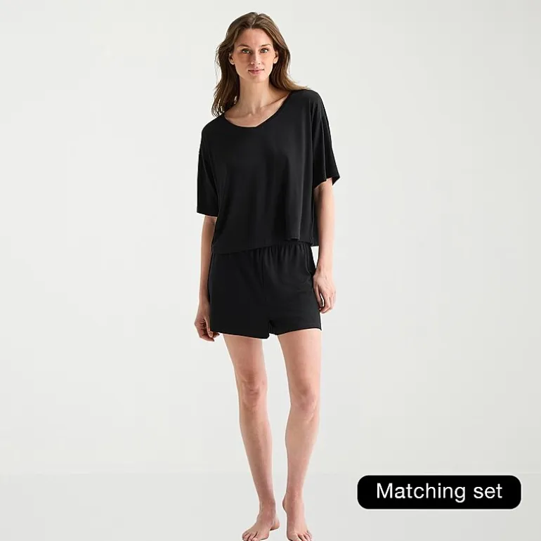 Ambrielle Dream Cool Womens V Neck Short Sleeve Pajama Top