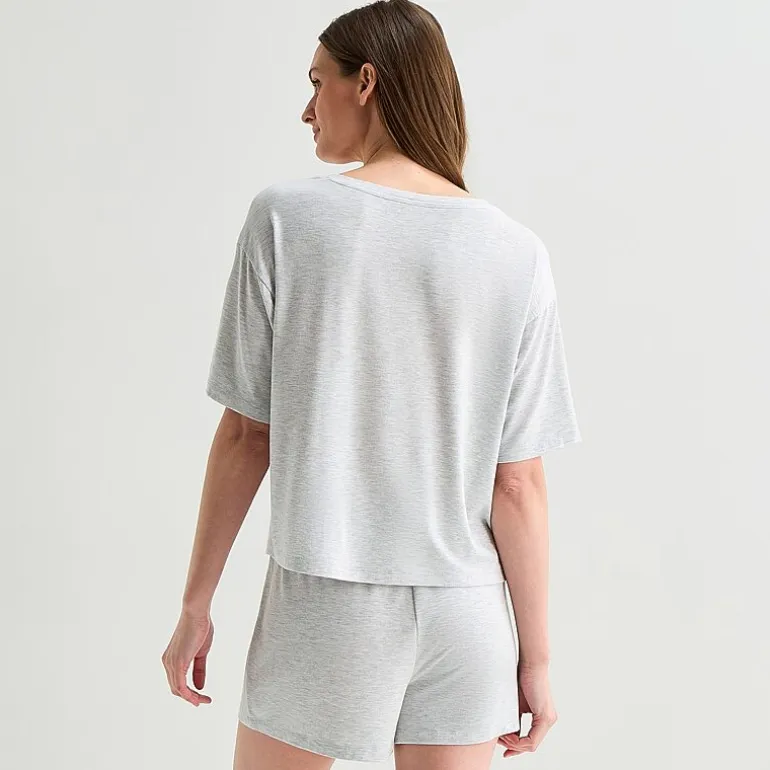 Ambrielle Dream Cool Womens V Neck Short Sleeve Pajama Top