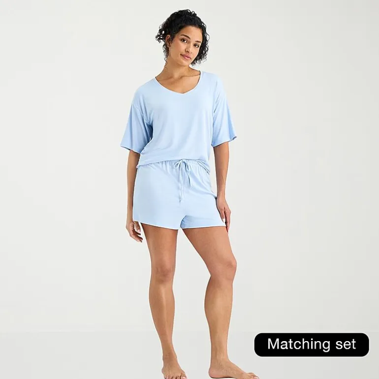 Ambrielle Dream Cool Womens V Neck Short Sleeve Pajama Top