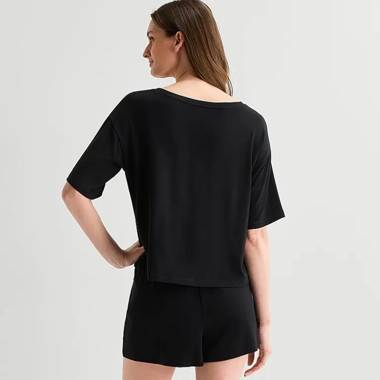 Ambrielle Dream Cool Womens V Neck Short Sleeve Pajama Top