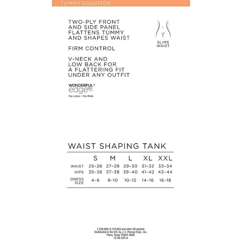 Ambrielle No Side-Show V-Neck Tummy Shaping Shapewear Camisole