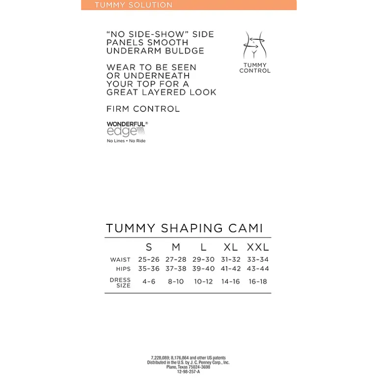 Ambrielle No Side-Show Waist Shaping Tank Shapewear Camisole