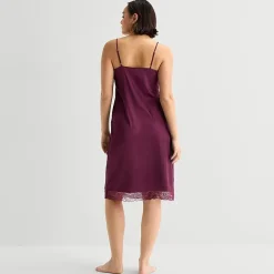 Ambrielle Womens Satin Sleeveless V Neck Chemise
