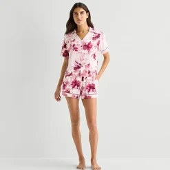 Ambrielle Womens Short Sleeve 2-pc. Pajama Set