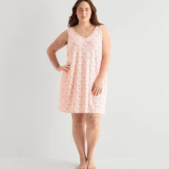 Ambrielle Womens Sleeveless V Neck Nightshirt