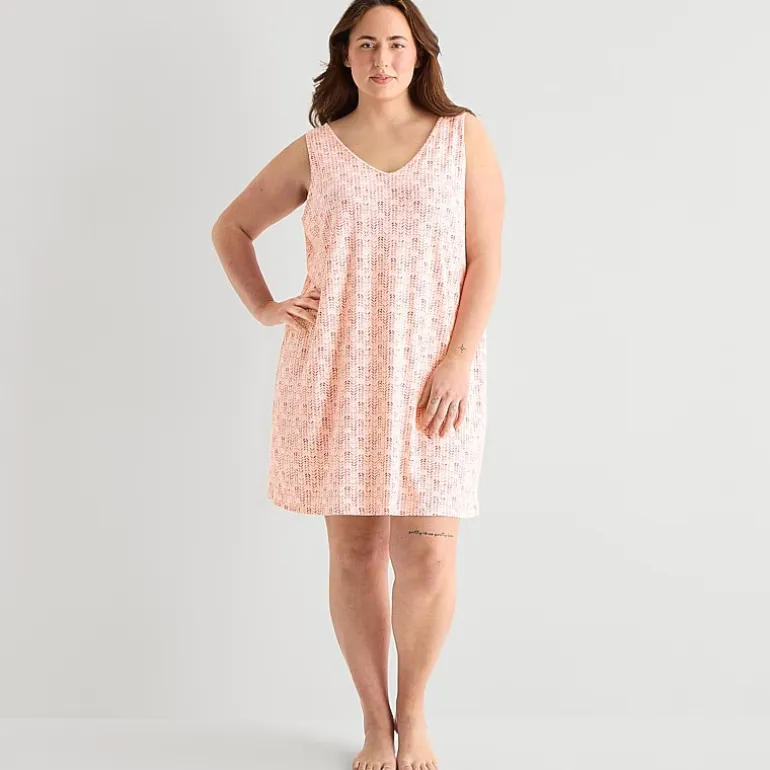 Ambrielle Womens Sleeveless V Neck Nightshirt