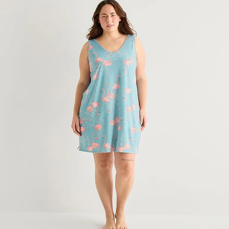 Ambrielle Womens Sleeveless V Neck Nightshirt