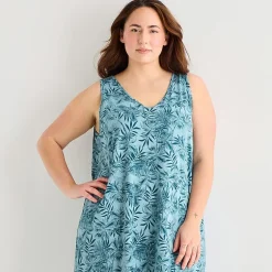 Ambrielle Womens Sleeveless V Neck Nightshirt