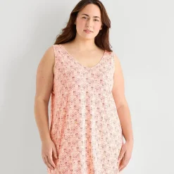Ambrielle Womens Sleeveless V Neck Nightshirt