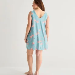 Ambrielle Womens Sleeveless V Neck Nightshirt