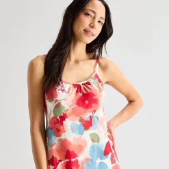 Ambrielle Womens Sleeveless Crew Neck Chemise