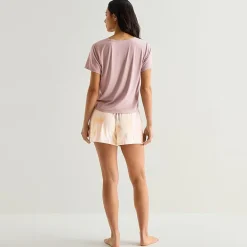 Ambrielle Womens V-Neck Short Sleeve 3-pc. Pajama Set