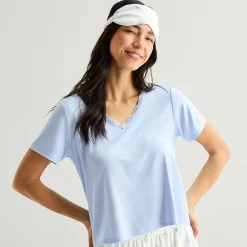 Ambrielle Womens V-Neck Short Sleeve 3-pc. Pajama Set