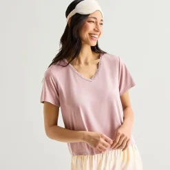Ambrielle Womens V-Neck Short Sleeve 3-pc. Pajama Set