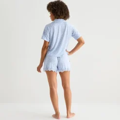 Ambrielle Womens V-Neck Short Sleeve 2-pc. Pajama Set