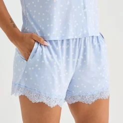 Ambrielle Womens V-Neck Short Sleeve 2-pc. Pajama Set