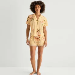 Ambrielle Womens V-Neck Short Sleeve 2-pc. Pajama Set