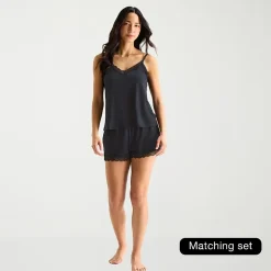 Ambrielle Womens V Neck Sleeveless Pajama Top
