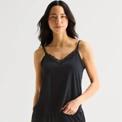 Ambrielle Womens V Neck Sleeveless Pajama Top