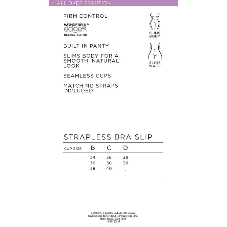 Ambrielle Wonderful Edge® Strapless Convertible Shapewear Slip