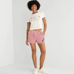 Americana Womens Juniors Pull-On Short