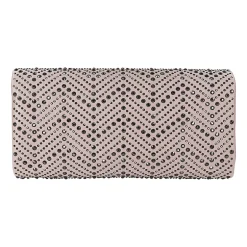 American Glamour Badgley Mischka Chevron Flap Beaded Clutch