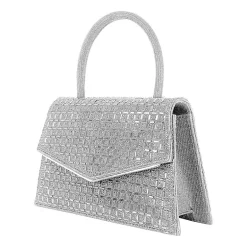 American Glamour Badgley Mischka Crystal Flap Beaded Clutch