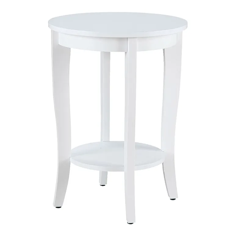 American Heritage Round End Table with Shelf