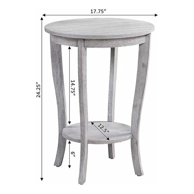 American Heritage Round End Table with Shelf