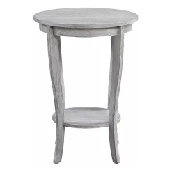 American Heritage Round End Table with Shelf