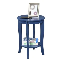 American Heritage Round End Table with Shelf