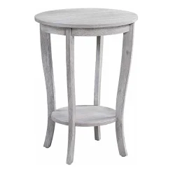 American Heritage Round End Table with Shelf