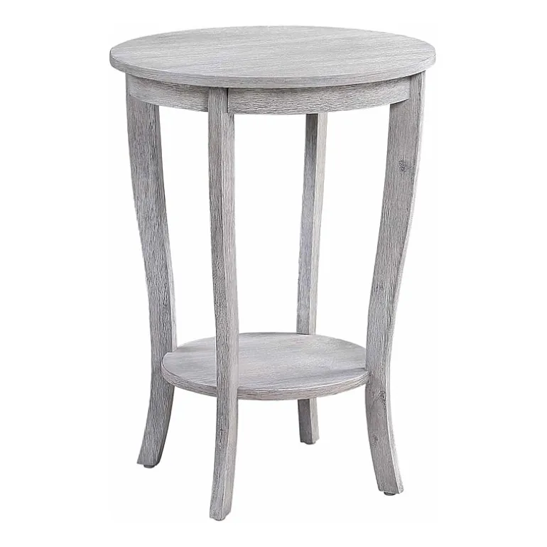 American Heritage Round End Table with Shelf