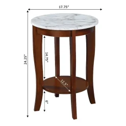 American Heritage Round End Table with Shelf